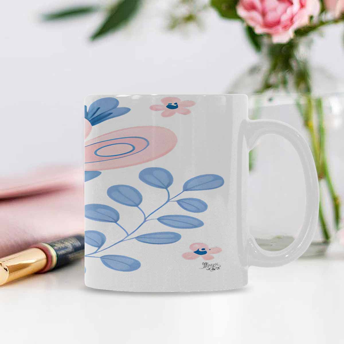 Quality Mug, coffee mug, tea cup, Bright florals, Set 2, design 9