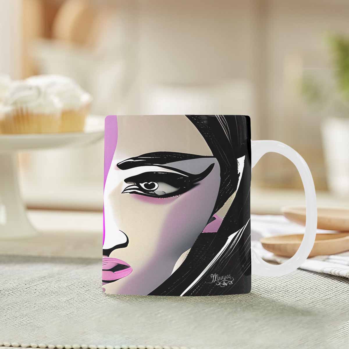 Coffee Mug, tea cup,caucasian Face, design 49