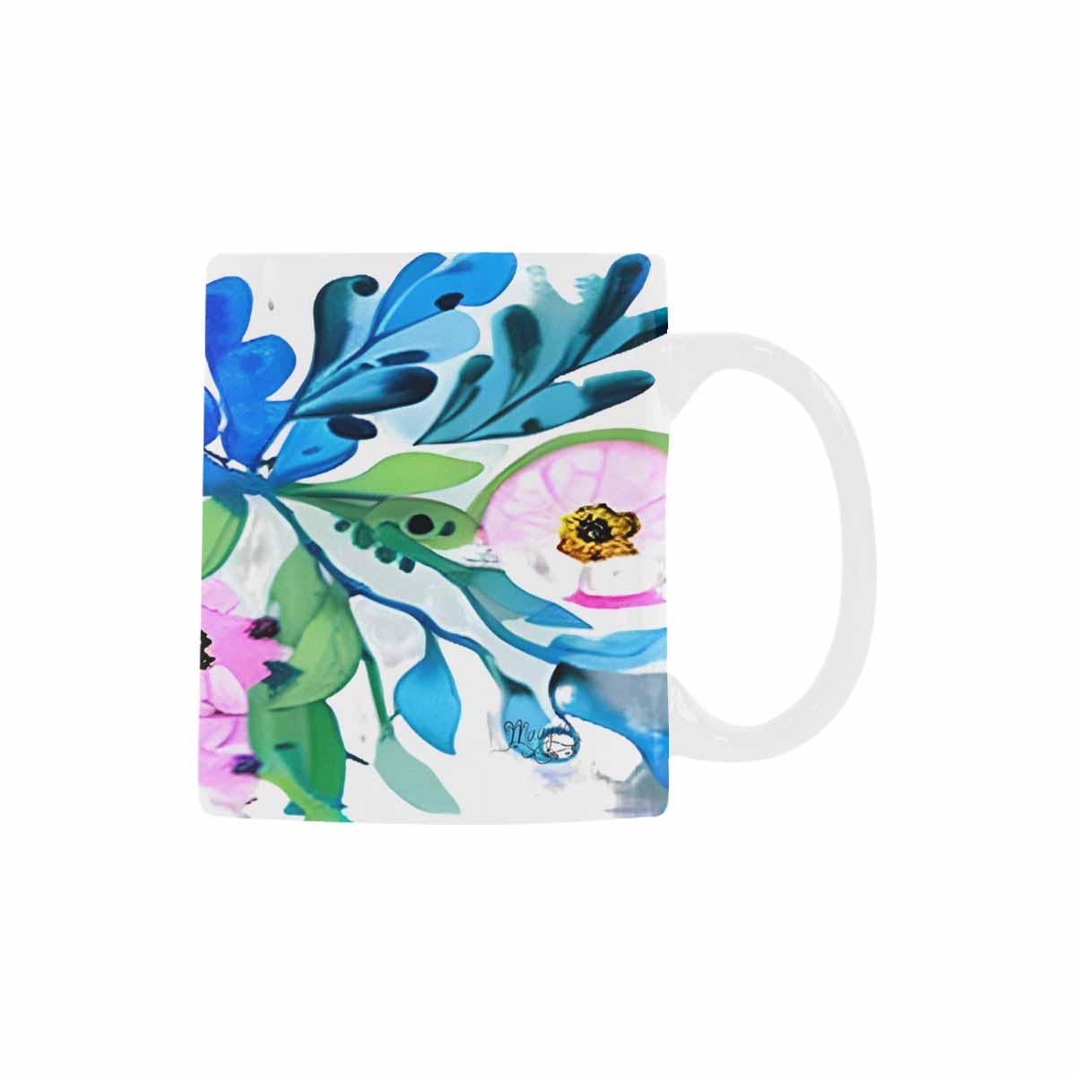 USA made Quality Mug, coffee mug, tea cup, Bright florals, Set 1A, Design 5