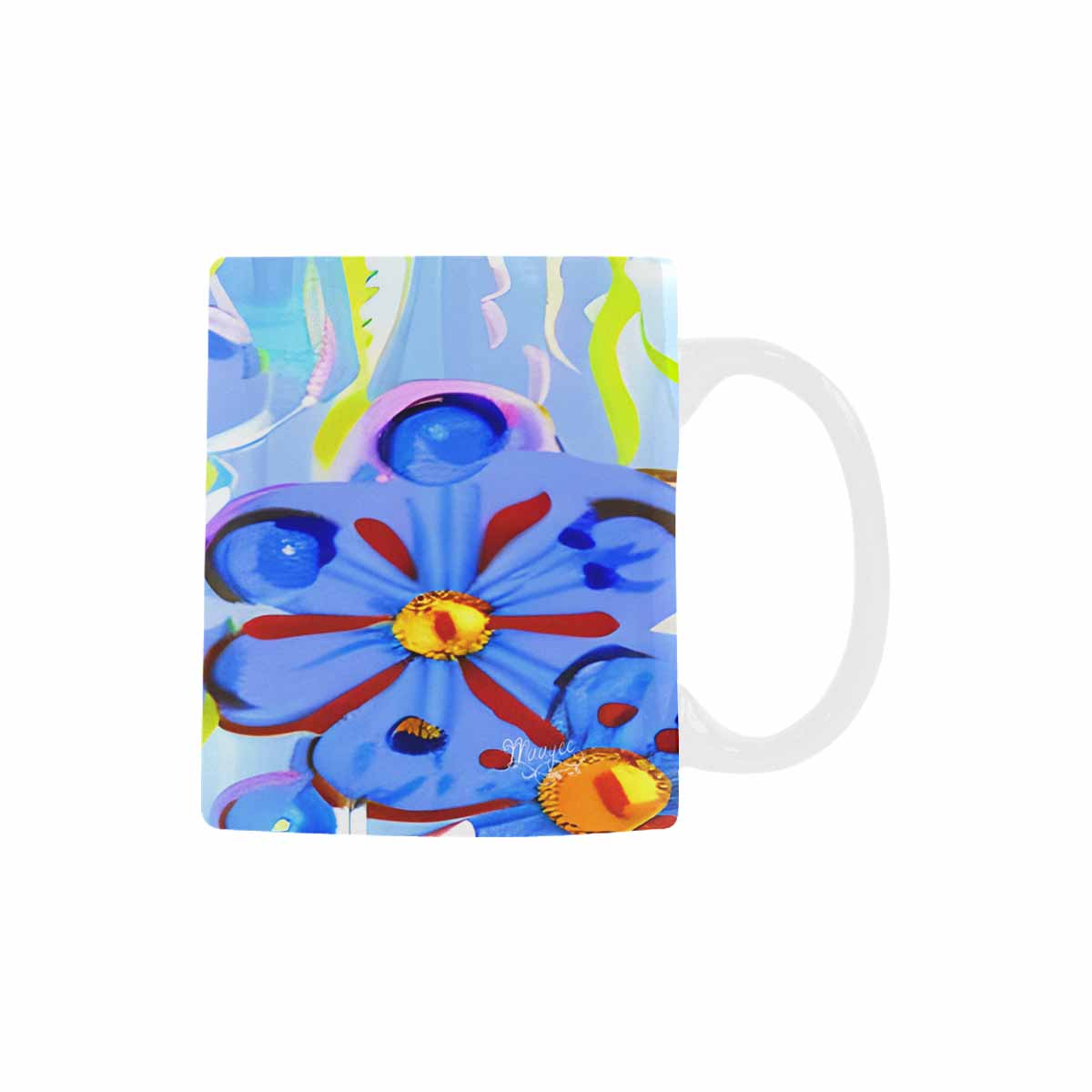 USA made Quality Mug, coffee mug, tea cup, Bright florals, Set 1, Design 148