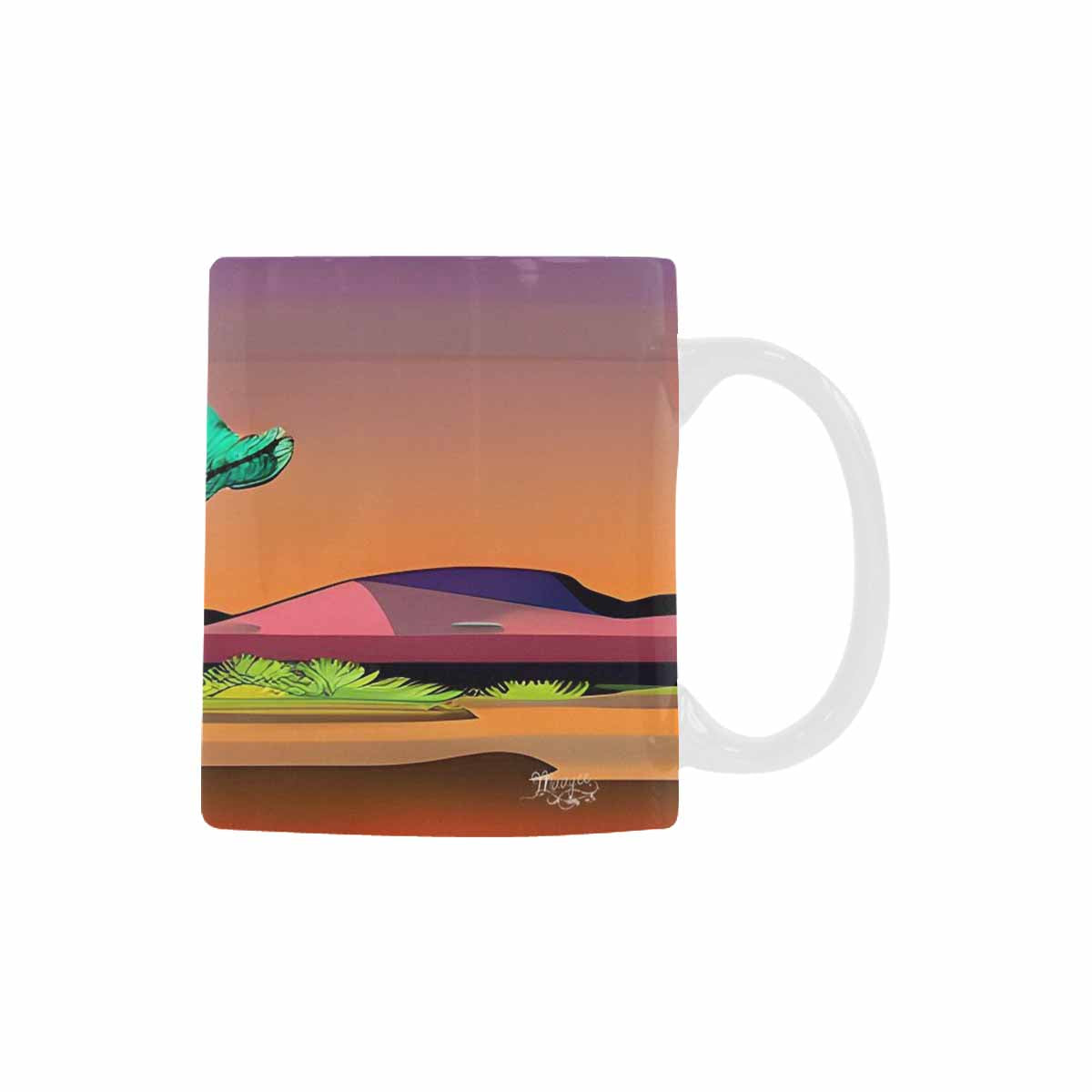 Coffee Mug, tea cup, desert scene, design 88