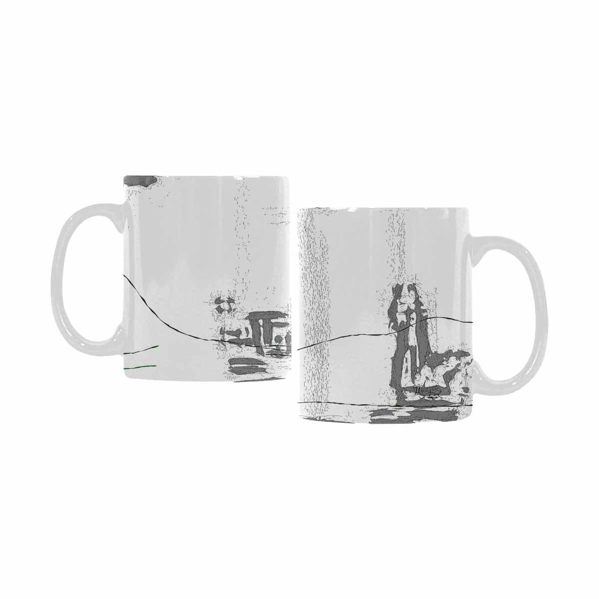 Quality Mug, coffee mug, tea cup, B & W Abstract, Set 1, design 111