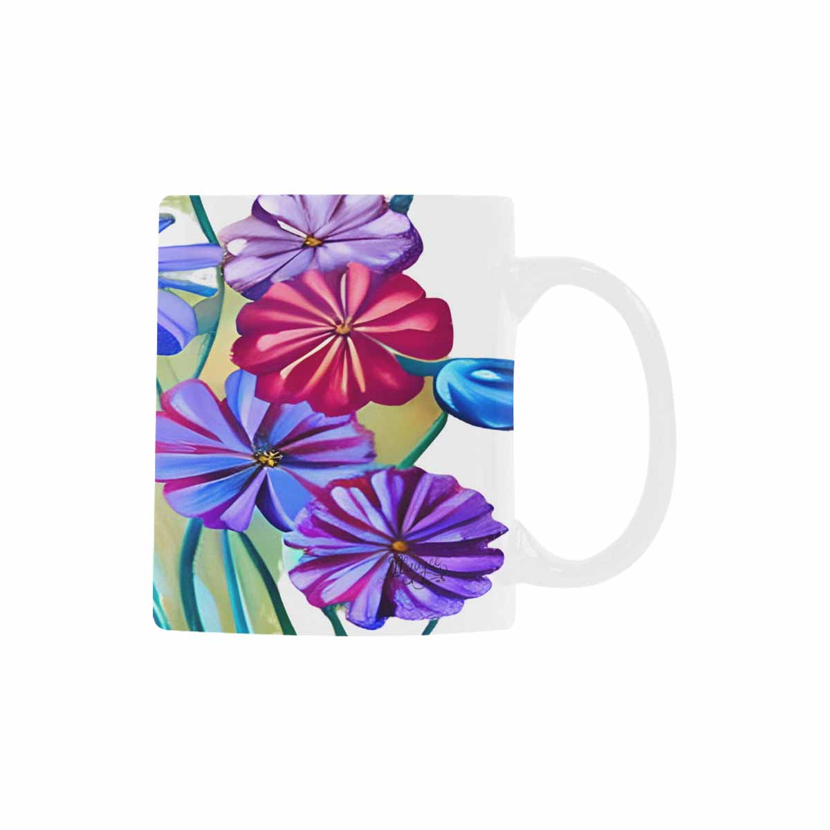 USA made Quality Mug, coffee mug, tea cup, Bright florals, Set 1A, Design 41