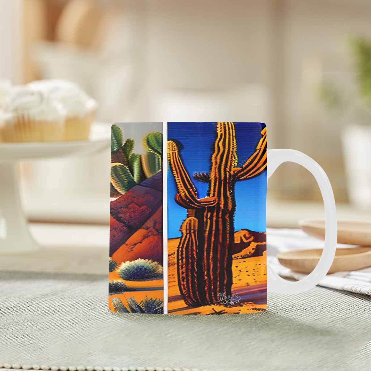 Coffee Mug, tea cup, desert scene, design 16