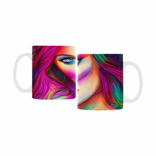 USA, Color Coffee Mug, tea cup, caucasian Face, design 31