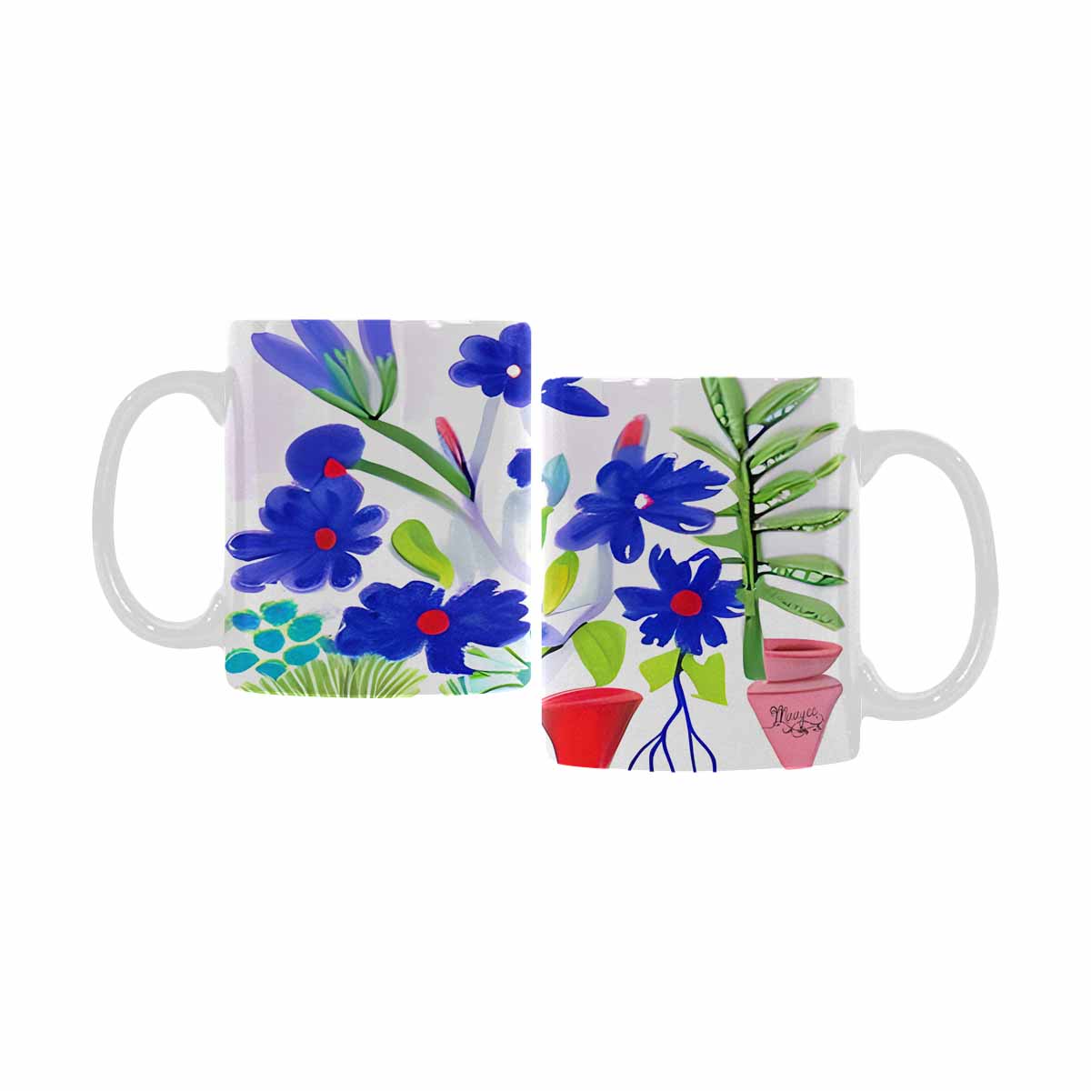 Quality Mug, coffee mug, tea cup, Bright florals, Set 1, Design 113