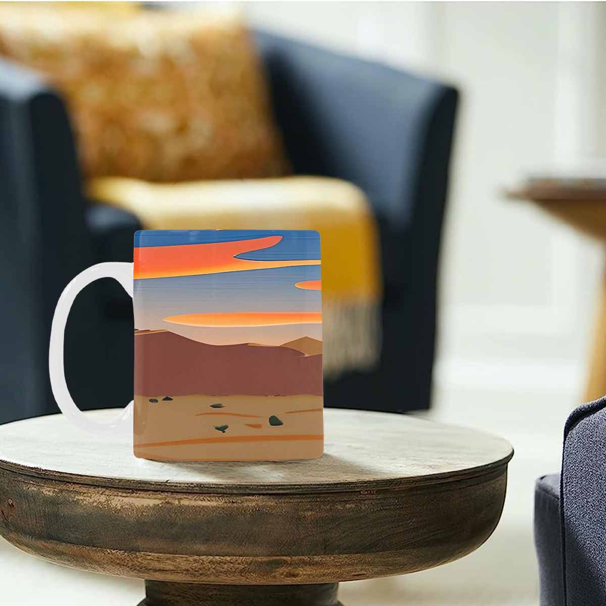 Coffee Mug, tea cup, desert scene, design 82