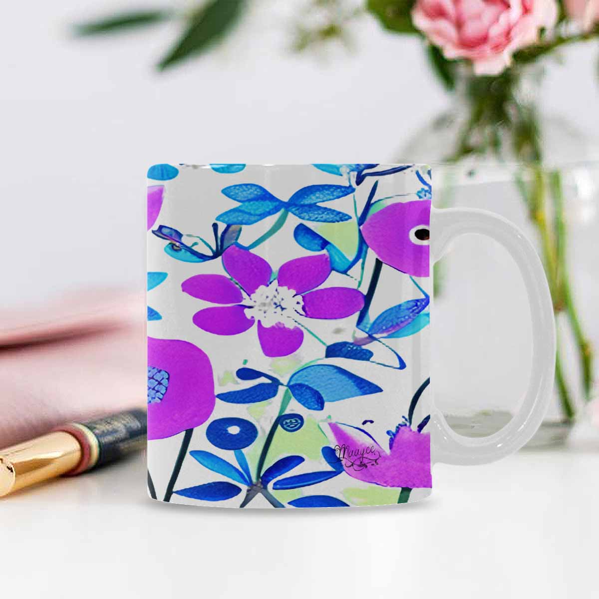 Quality Mug, coffee mug, tea cup, Bright florals, Set 1A, Design 158