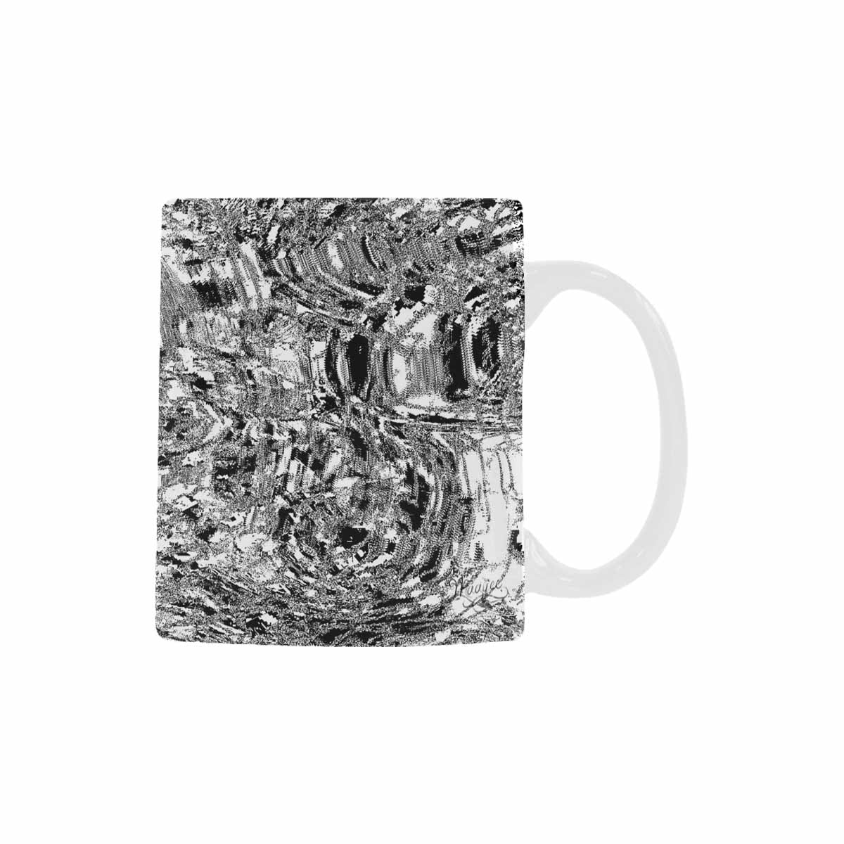 Quality Mug, coffee mug, tea cup, B & W Abstract, Set 1, design 2