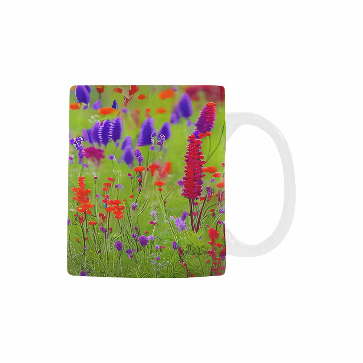 USA made Quality Mug, coffee mug, tea cup, Bright florals, Set 1, Design 2