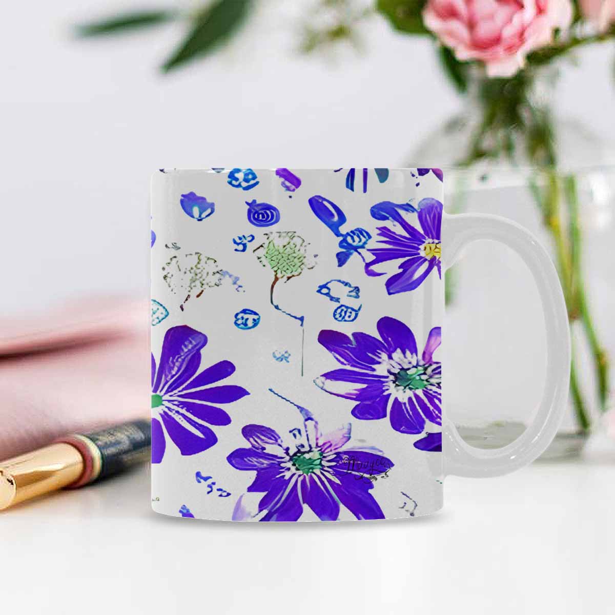 Quality Mug, coffee mug, tea cup, Bright florals, Set 1A, Design 153