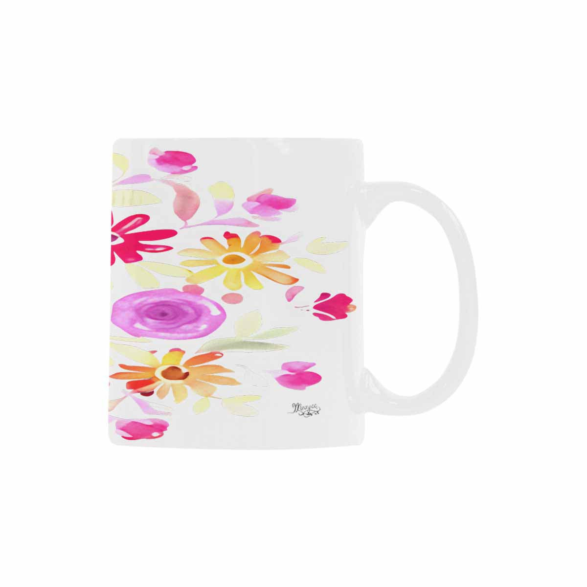 USA made Quality Mug, coffee mug, tea cup, Bright florals, Set 2, design 37