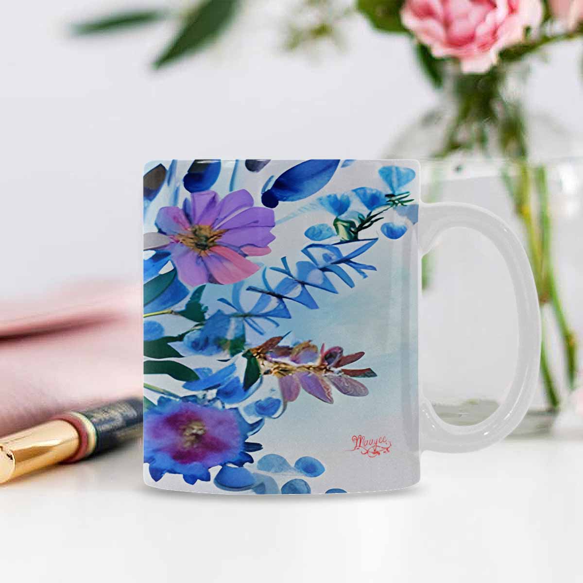 Quality Mug, coffee mug, tea cup, Bright florals, Set 1, Design 20