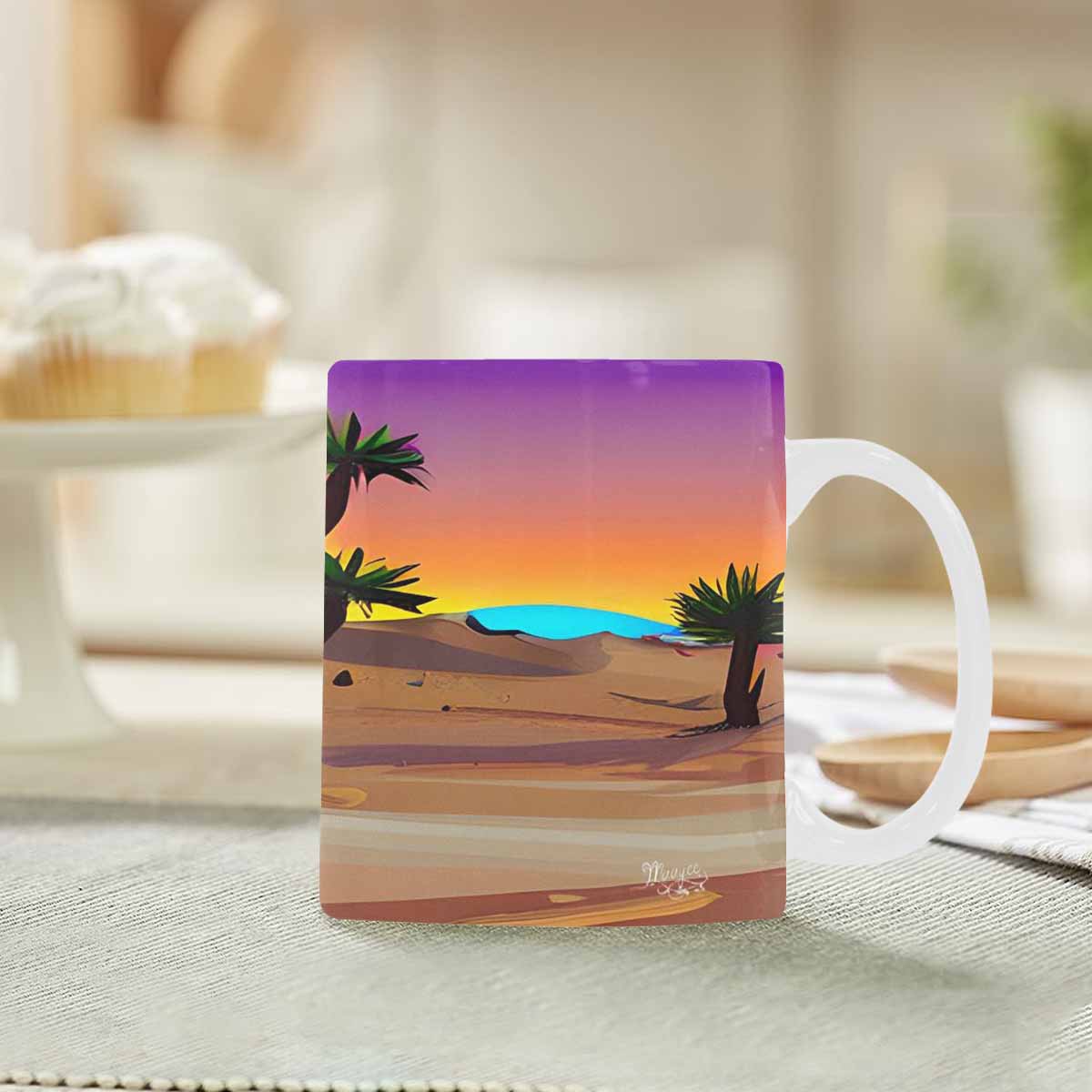 Coffee Mug, tea cup, desert scene, design 62