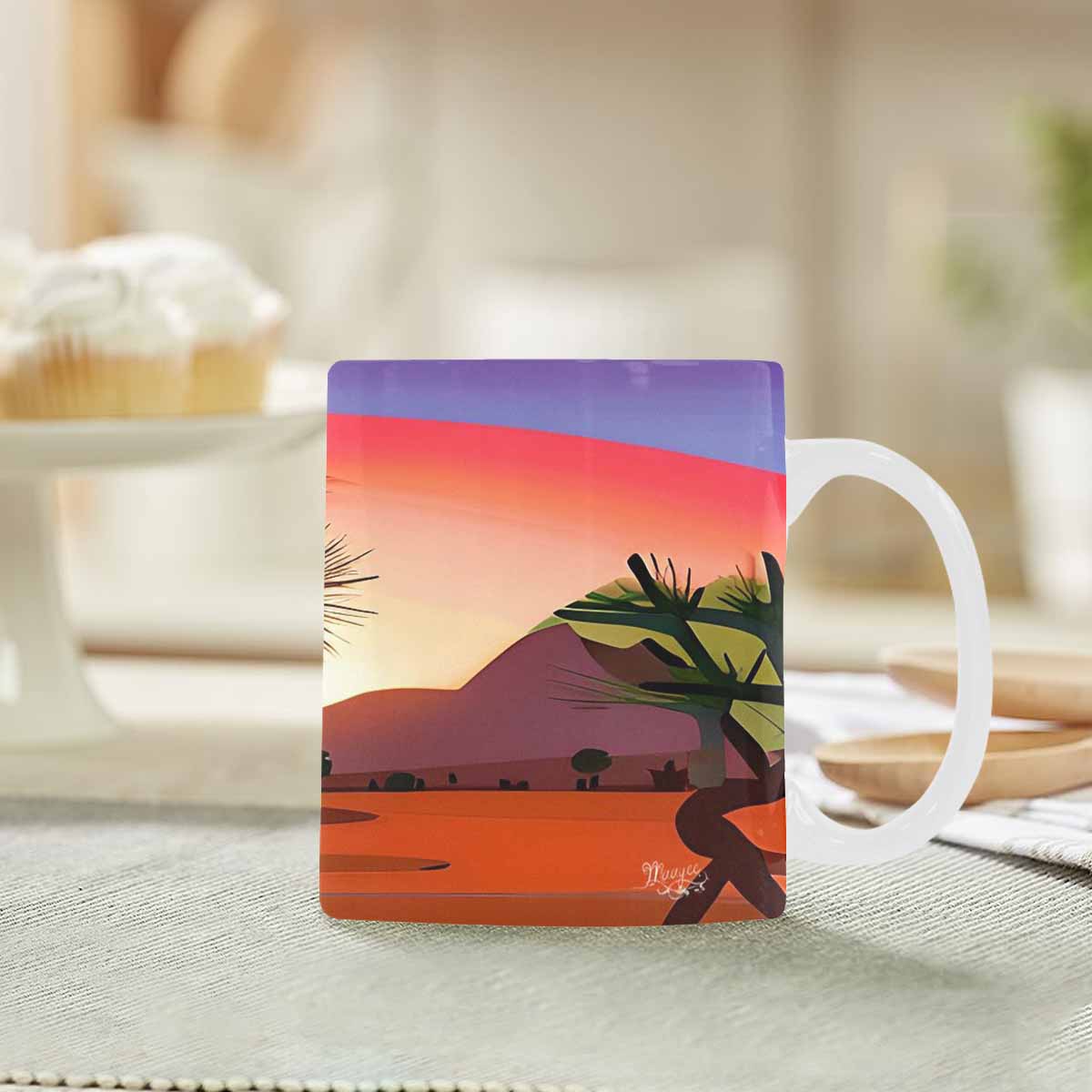 Coffee Mug, tea cup, desert scene, design 89