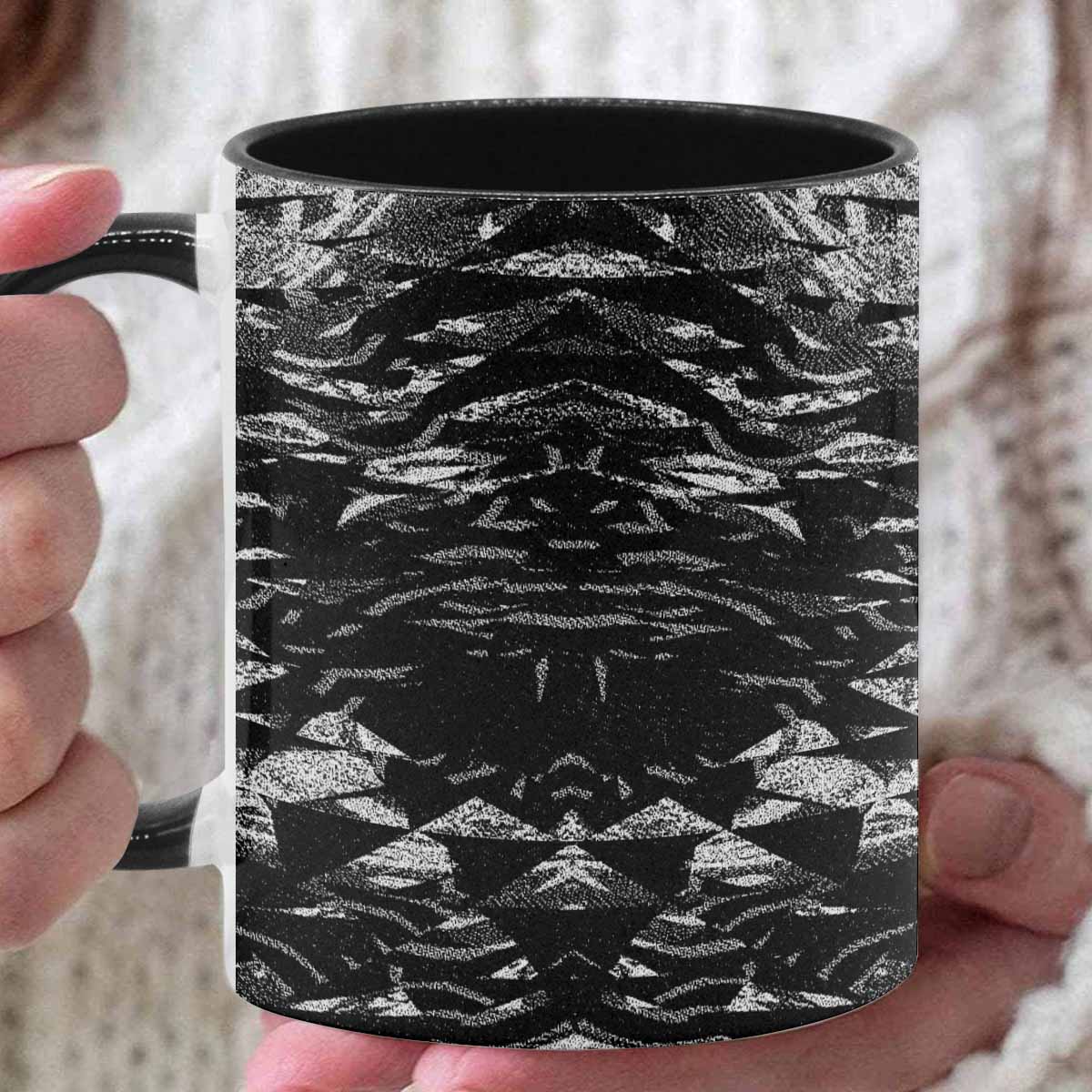 Coffee Mug, tea cup, black core, abstract, design 131