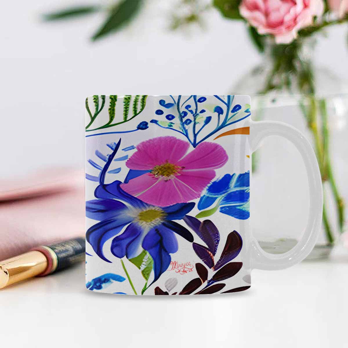 Quality Mug, coffee mug, tea cup, Bright florals, Set 1, Design 23