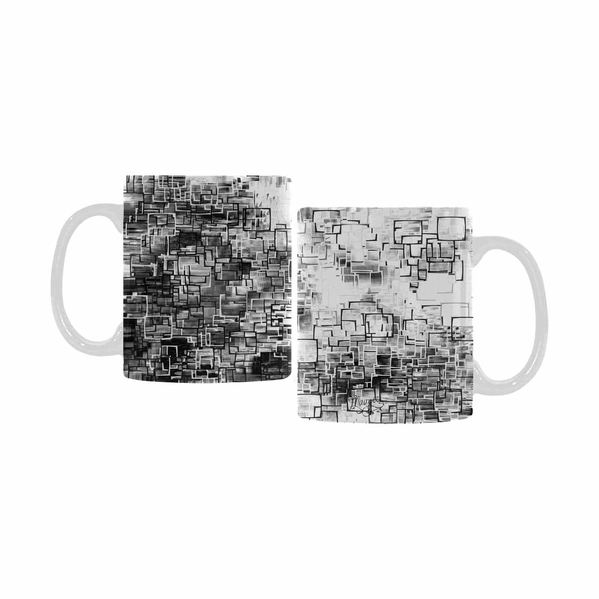 Quality Mug, coffee mug, tea cup, B & W Abstract, Set 1, design 93