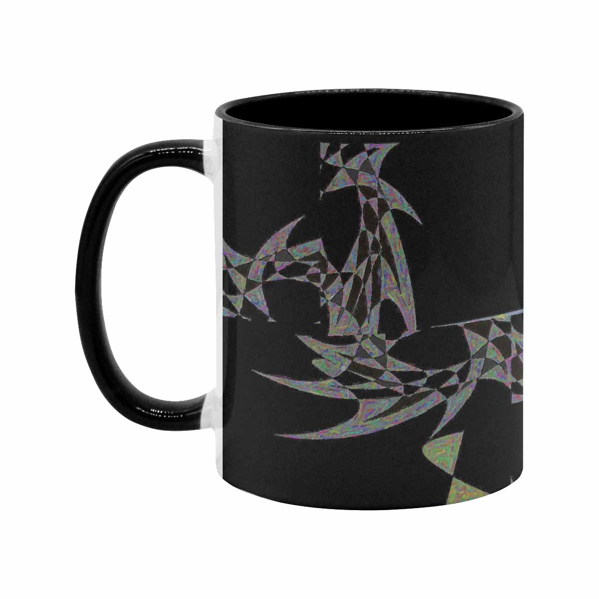 Coffee Mug, tea cup, black core, abstract, design 43