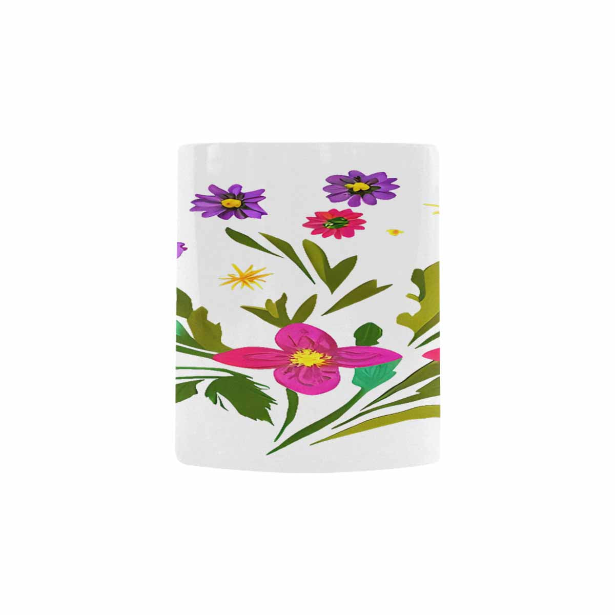 USA made Quality Mug, coffee mug, tea cup, Bright florals, Set 2, design 74