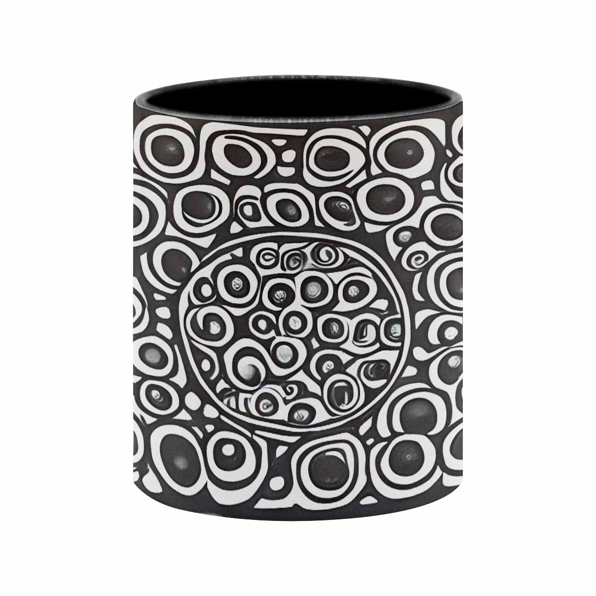 Coffee Mug, tea cup, black core, abstract, design 27