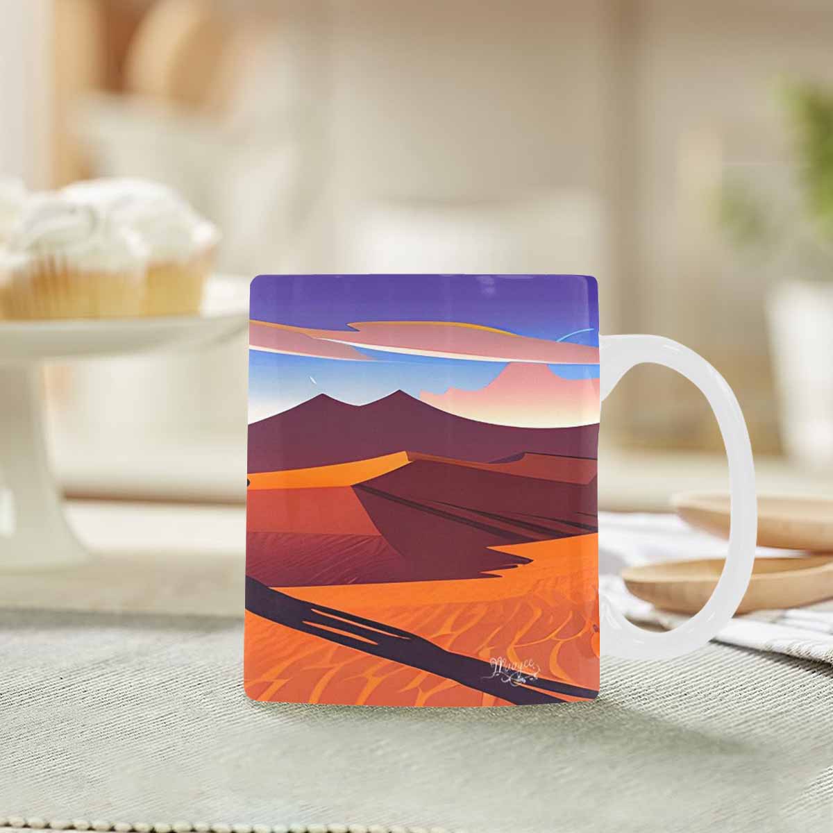 Coffee Mug, tea cup, desert scene, design 70