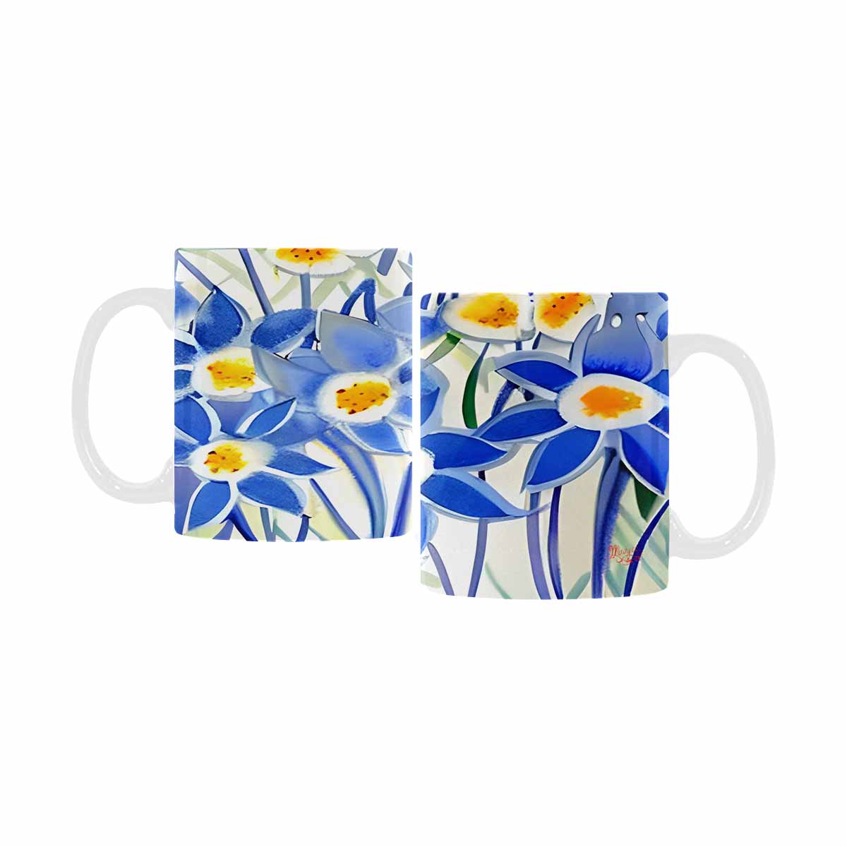 USA made Quality Mug, coffee mug, tea cup, Bright florals, Set 1, Design 46