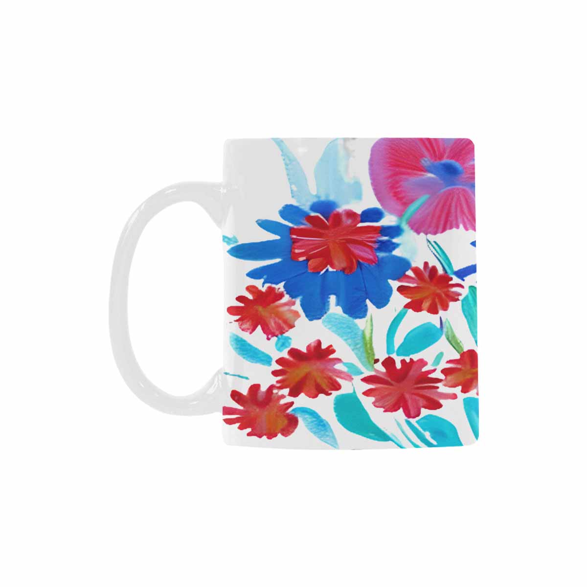 USA made Quality Mug, coffee mug, tea cup, Bright florals, Set 1A, Design 115