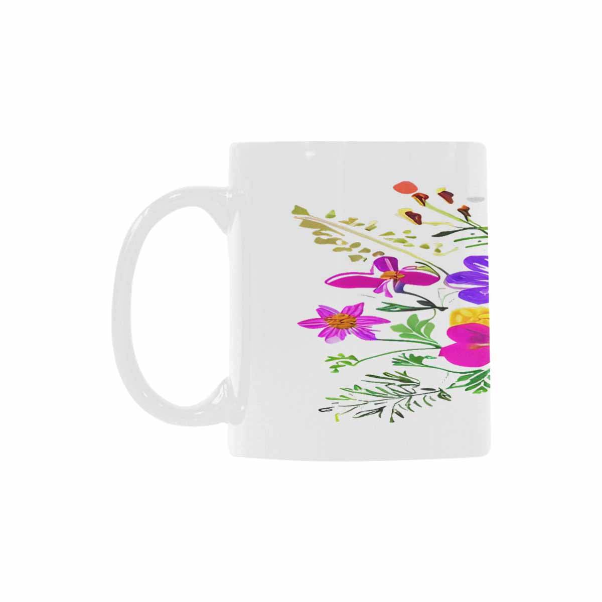 USA made Quality Mug, coffee mug, tea cup, Bright florals, Set 2, design 68