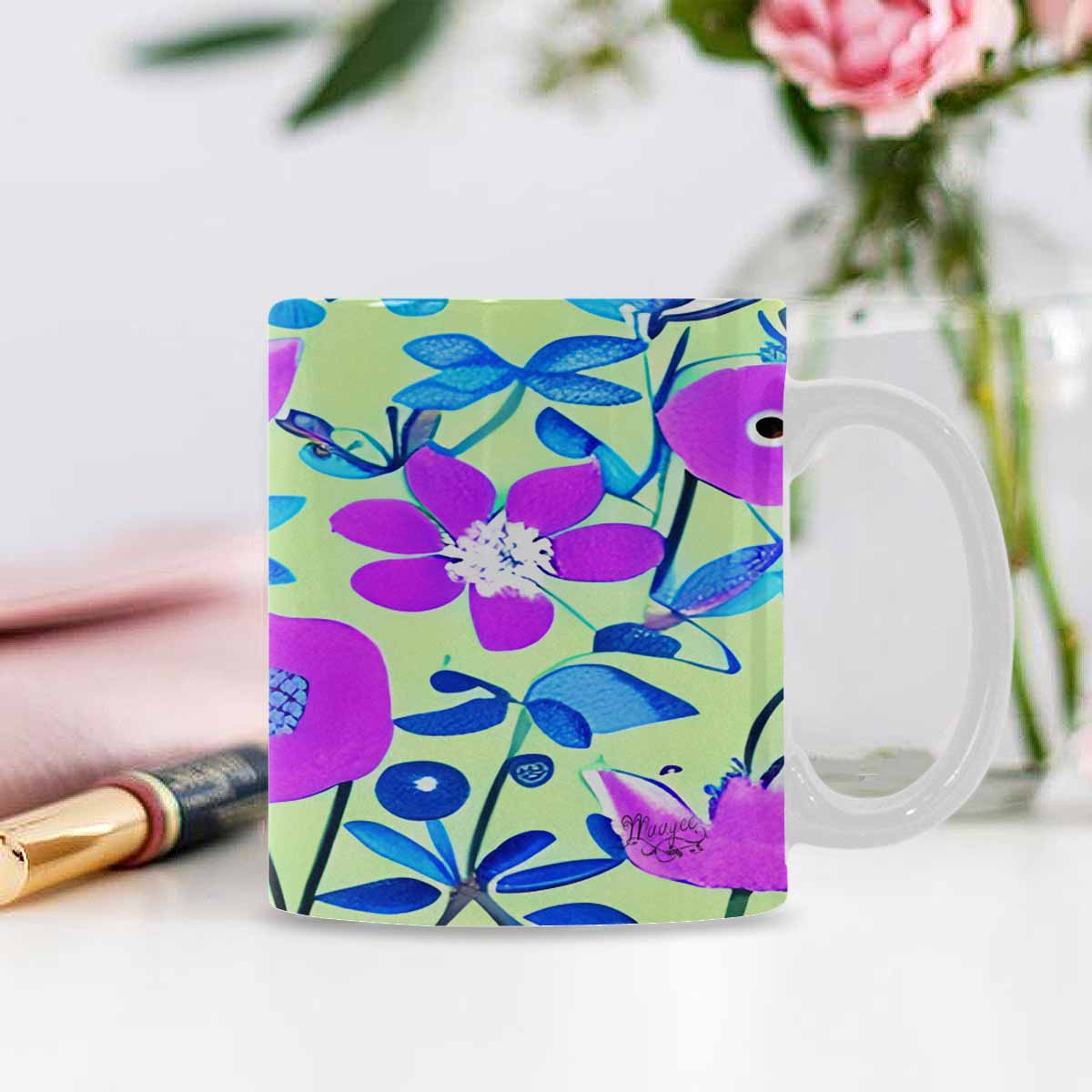Quality Mug, coffee mug, tea cup, Bright florals, Set 1, Design 158