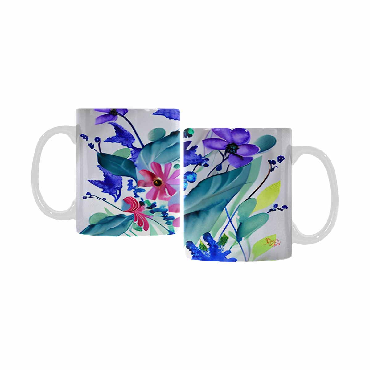 Quality Mug, coffee mug, tea cup, Bright florals, Set 1, Design 22