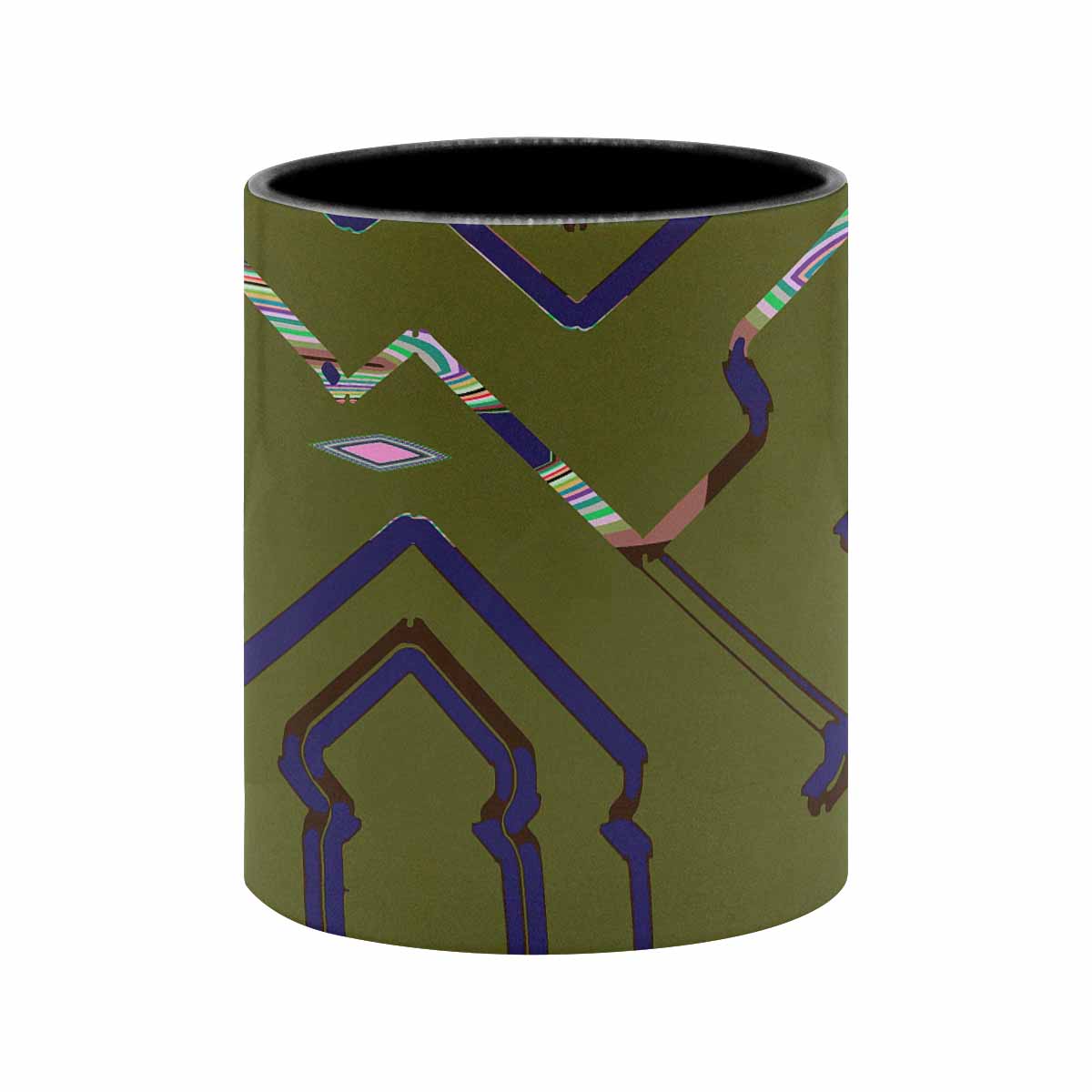 Coffee Mug, tea cup, black core, abstract, design 69