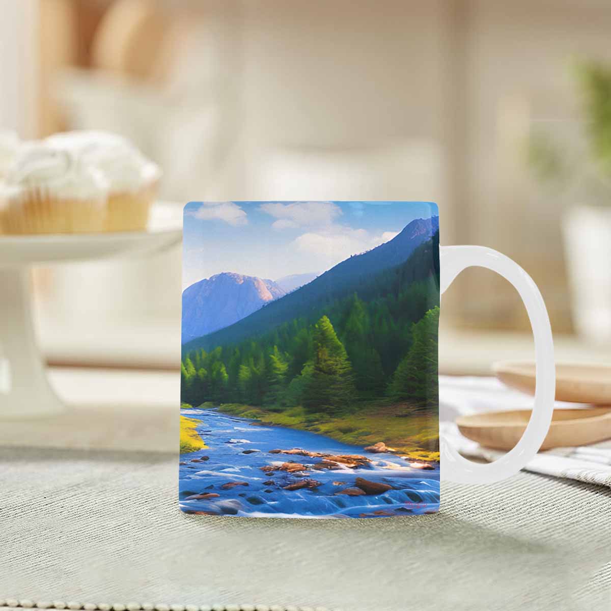 Rivers & Mountains Landscape mugs, set 1 design 19