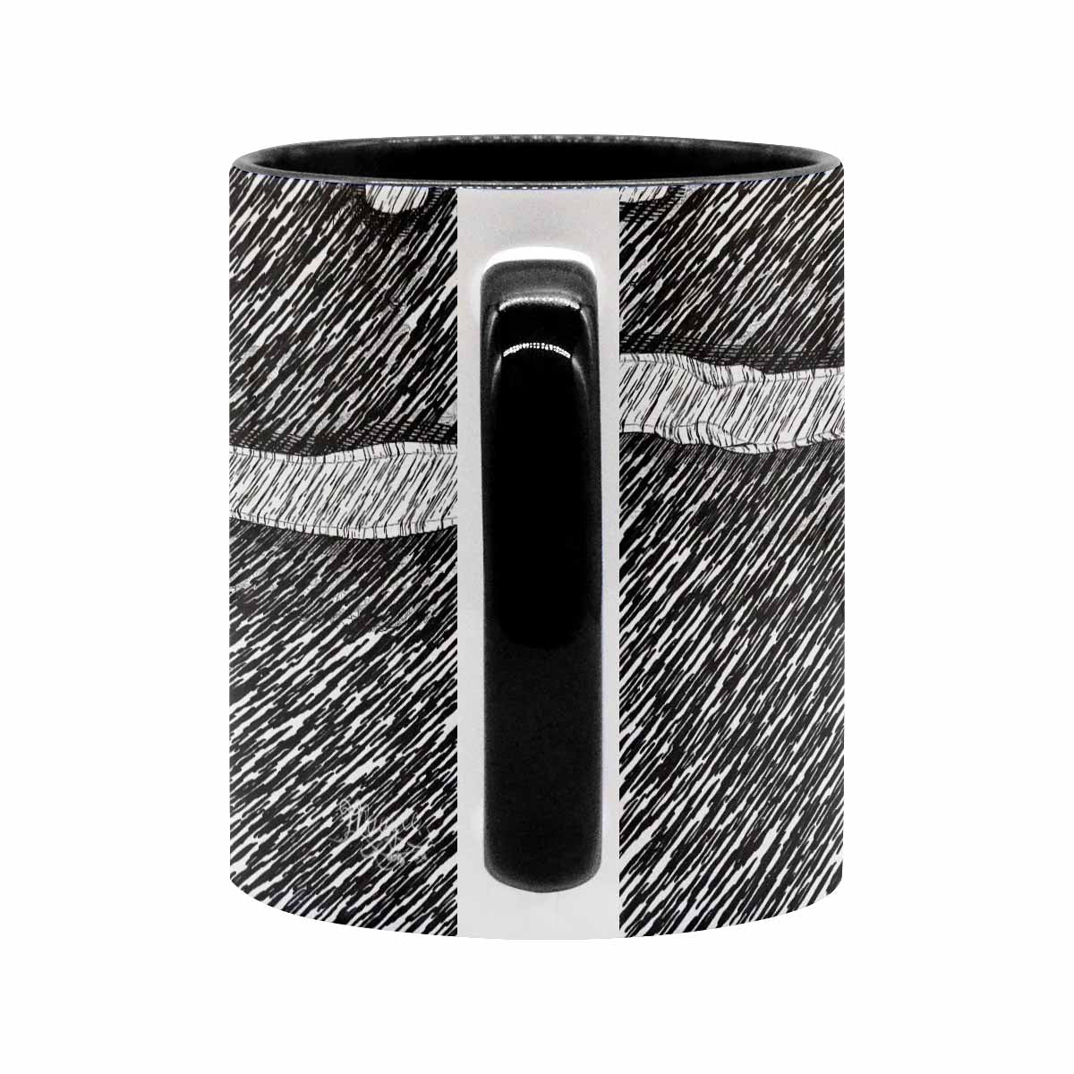 Coffee Mug, tea cup, black core, abstract, design 34