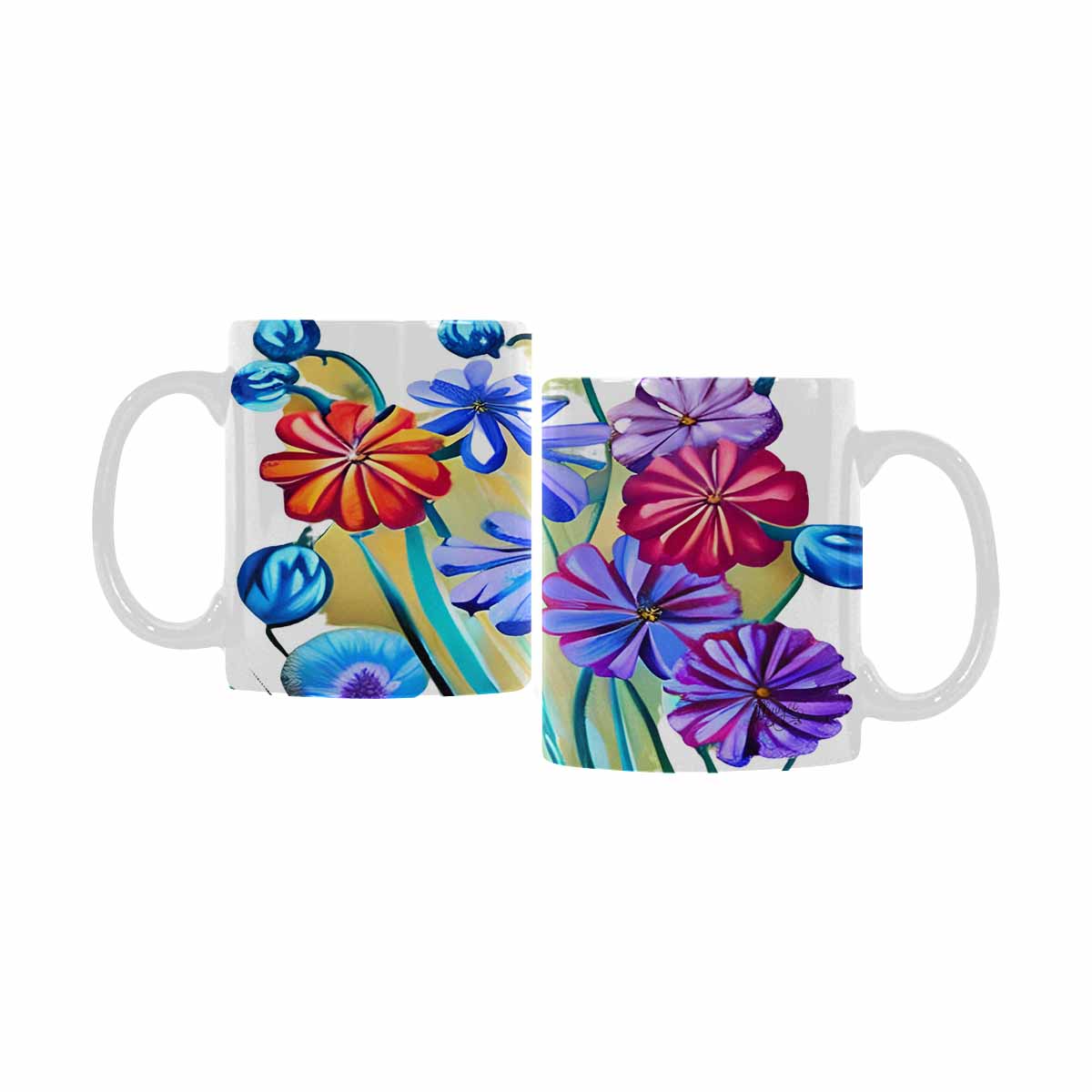 Quality Mug, coffee mug, tea cup, Bright florals, Set 1A, Design 41