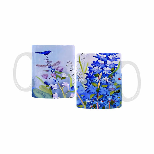 USA made Quality Mug, coffee mug, tea cup, Bright florals, Set 1, Design 90