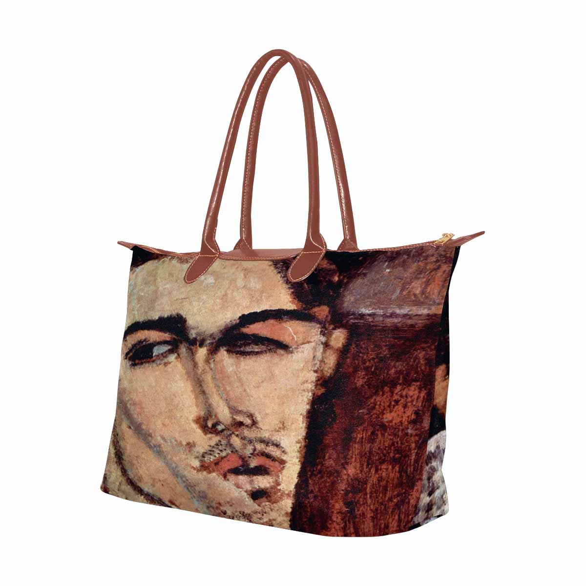 Classic handbag, Modigliani design, choice of 2 colors, Portrait of Celso Laga