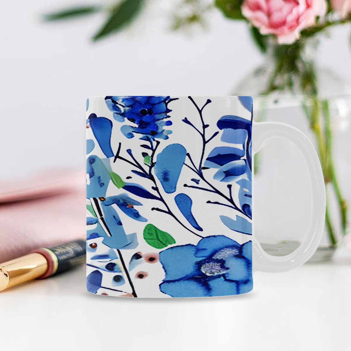 USA made Quality Mug, coffee mug, tea cup, Bright florals, Set 1A, Design 32