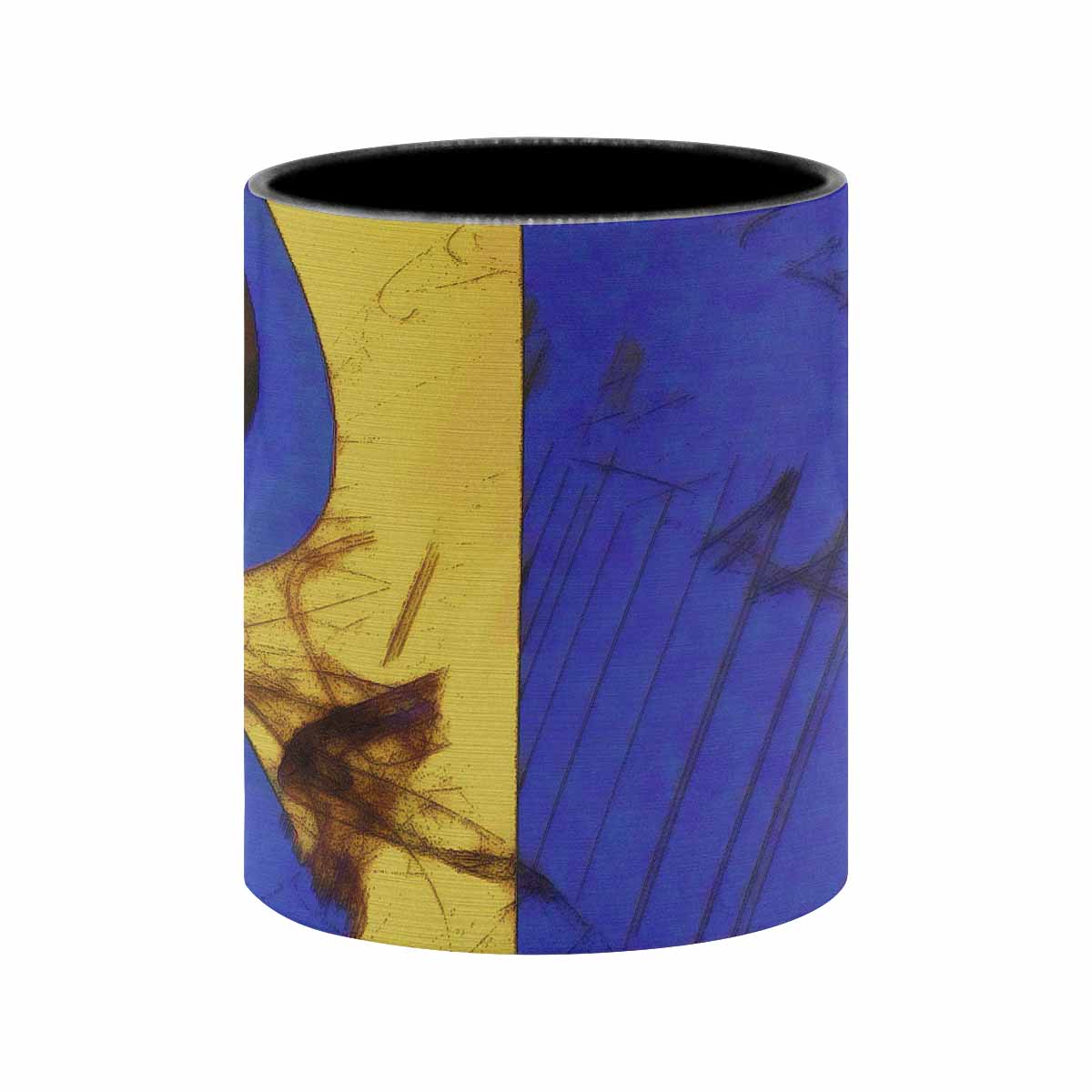 Coffee Mug, tea cup, black core, abstract, design 55