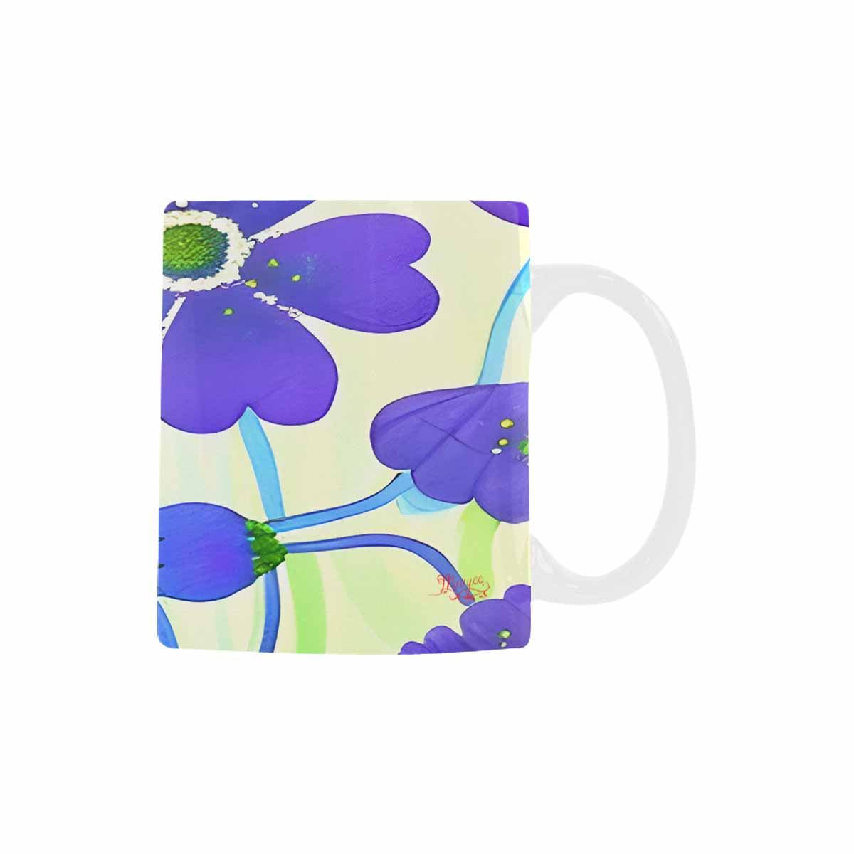 USA made Quality Mug, coffee mug, tea cup, Bright florals, Set 1, Design 56