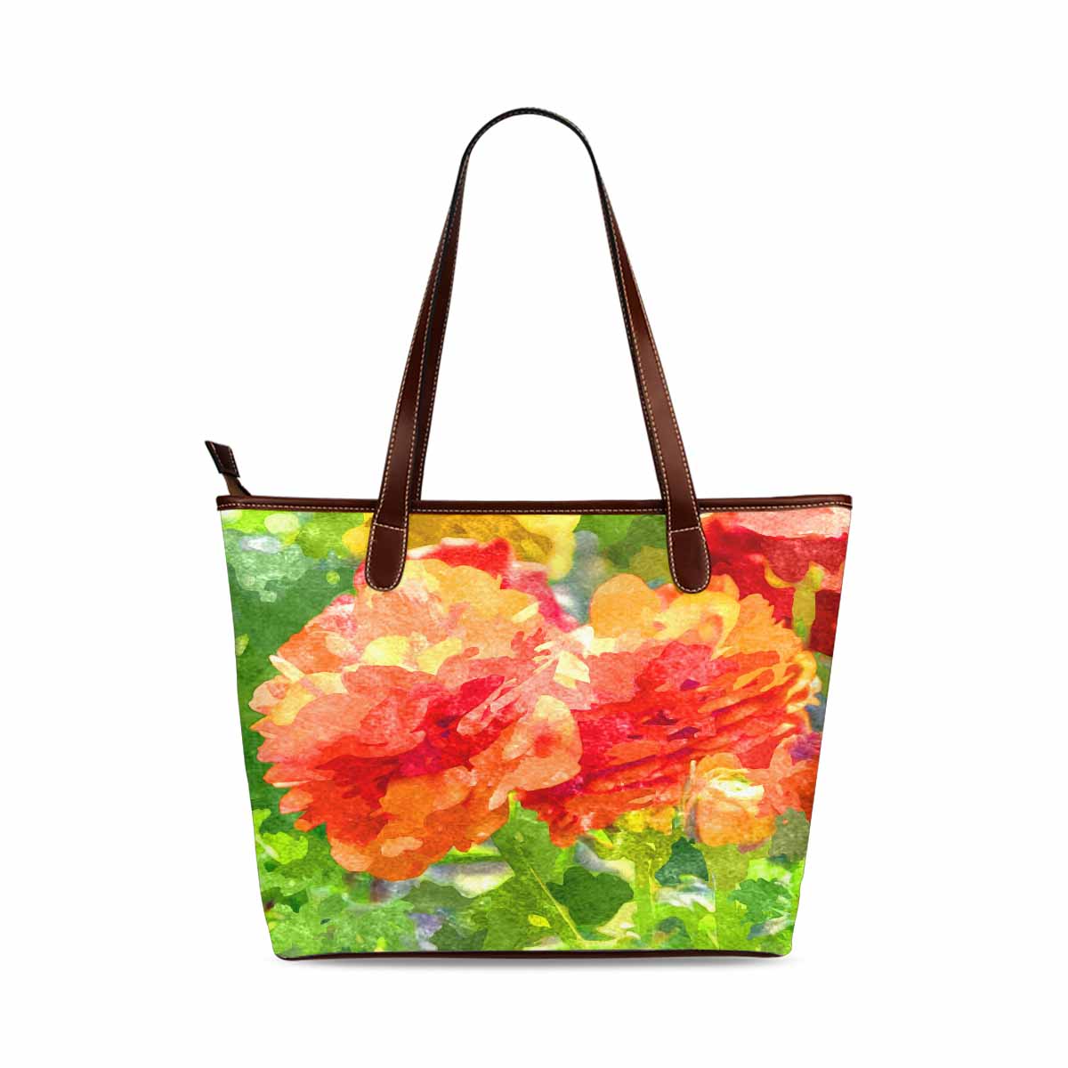 Classic Fabric handbag, watercolor floral, design 214