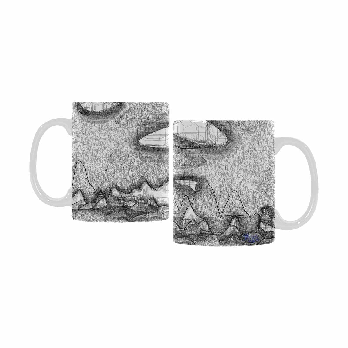 Quality Mug, coffee mug, tea cup, B & W Abstract, Set 1, design 64