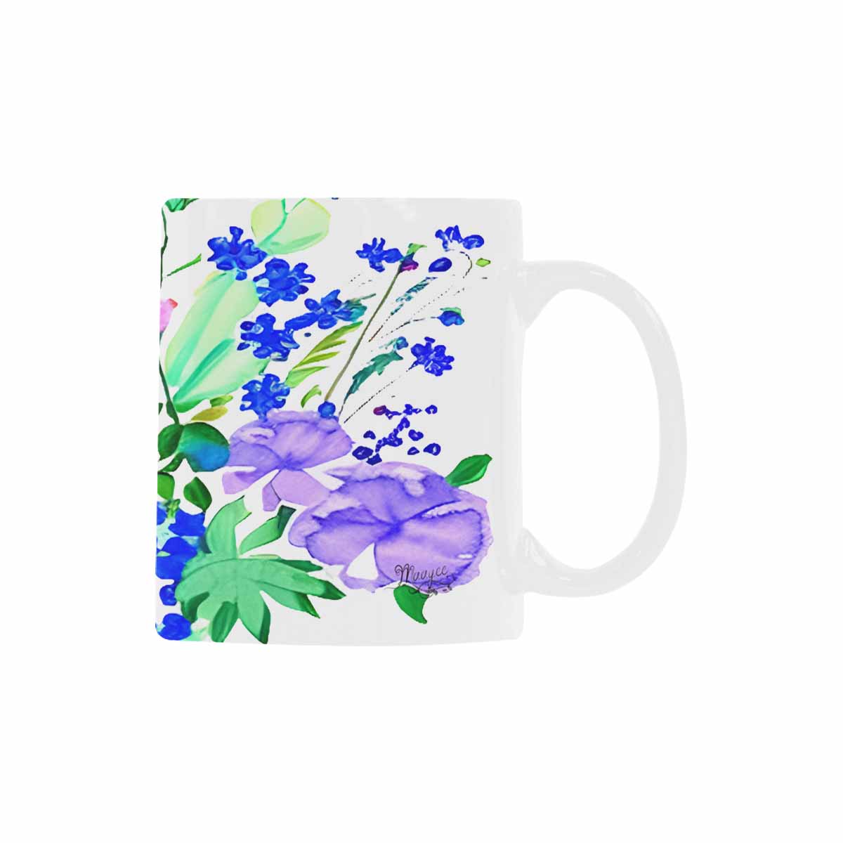 USA made Quality Mug, coffee mug, tea cup, Bright florals, Set 1A, Design 34