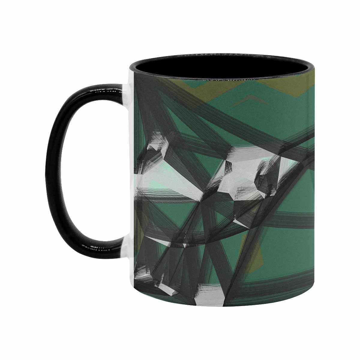 Coffee Mug, tea cup, black core, abstract, design 84