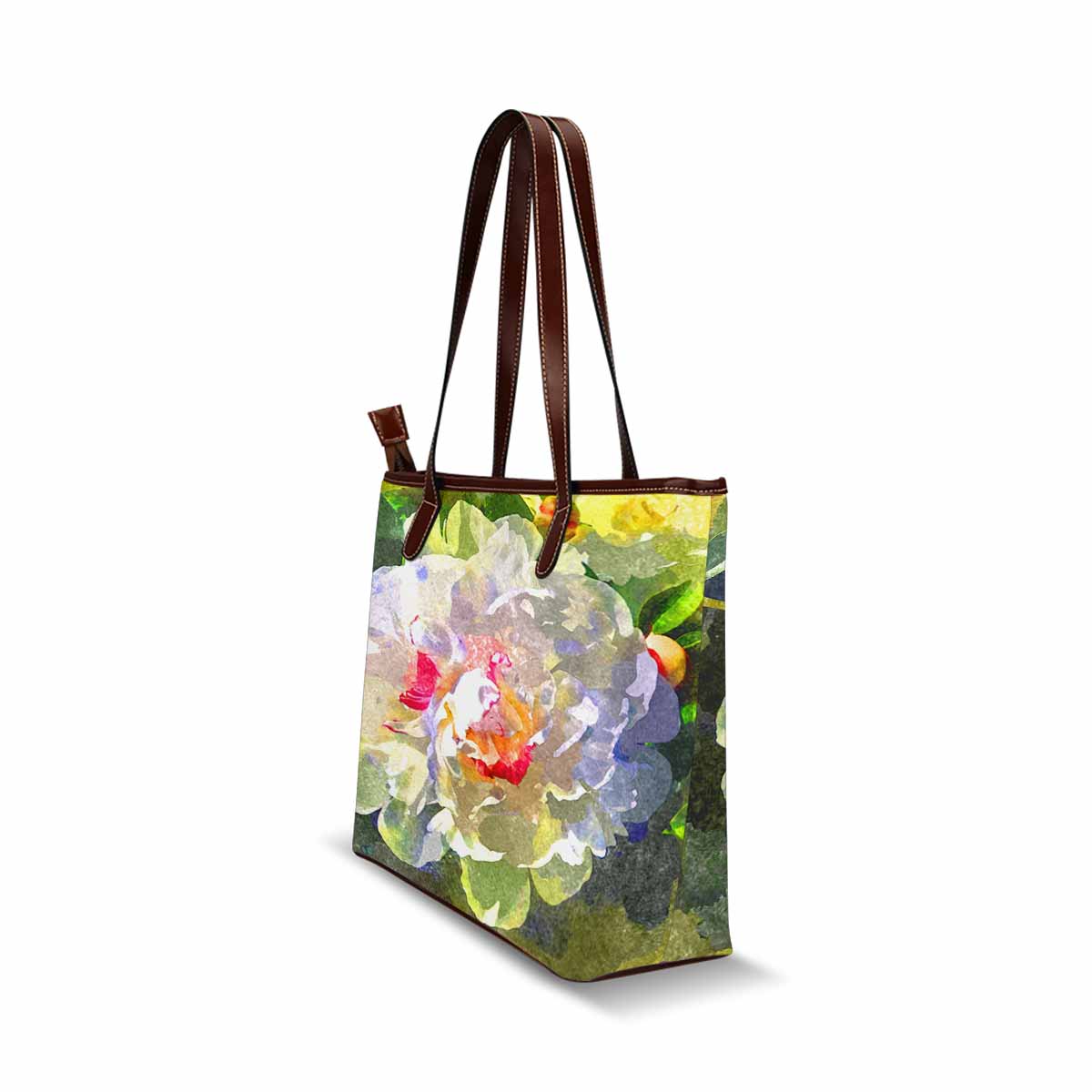 Classic Fabric handbag, watercolor floral, design 102