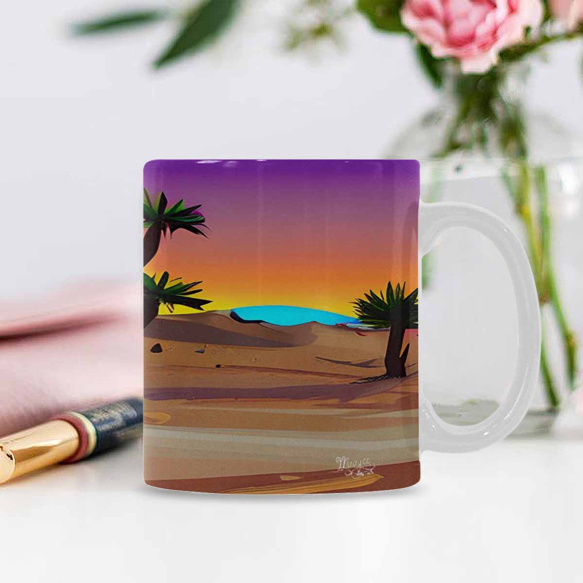 Coffee Mug, tea cup, desert scene, design 62