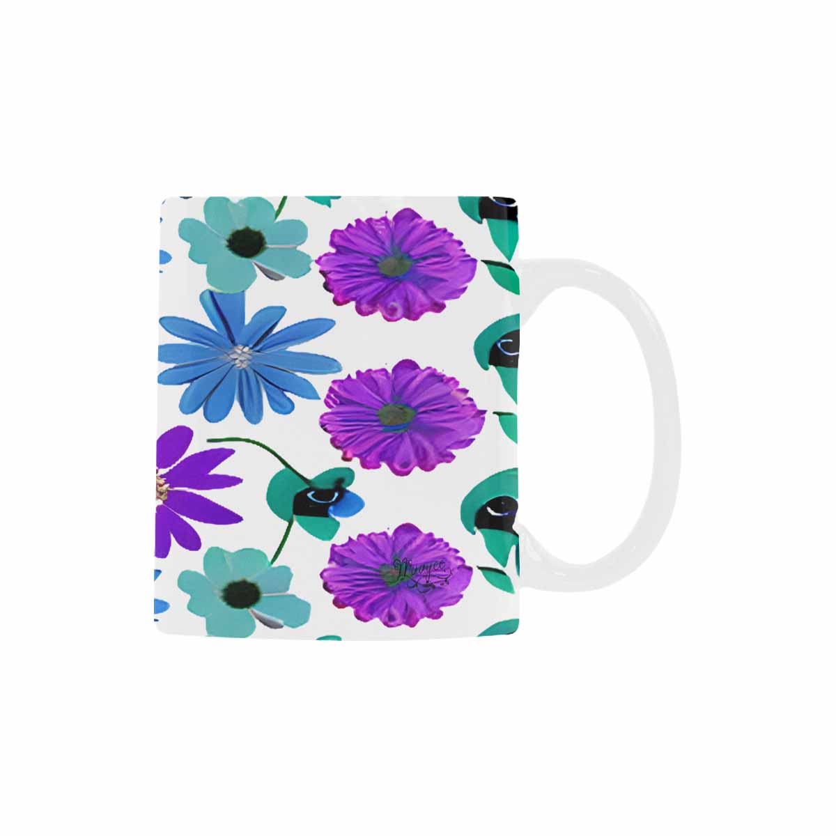 USA made Quality Mug, coffee mug, tea cup, Bright florals, Set 1A, Design 157