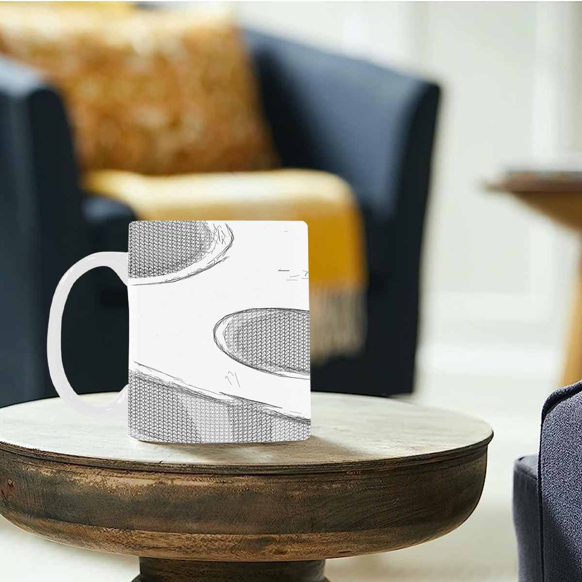 Quality Mug, coffee mug, tea cup, B & W Abstract, Set 1, design 85