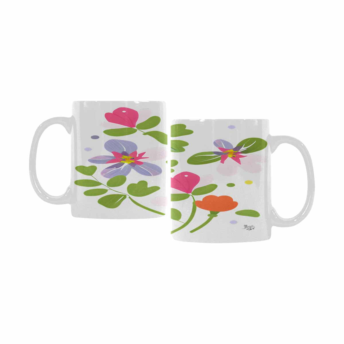 Quality Mug, coffee mug, tea cup, Bright florals, Set 2, design 62