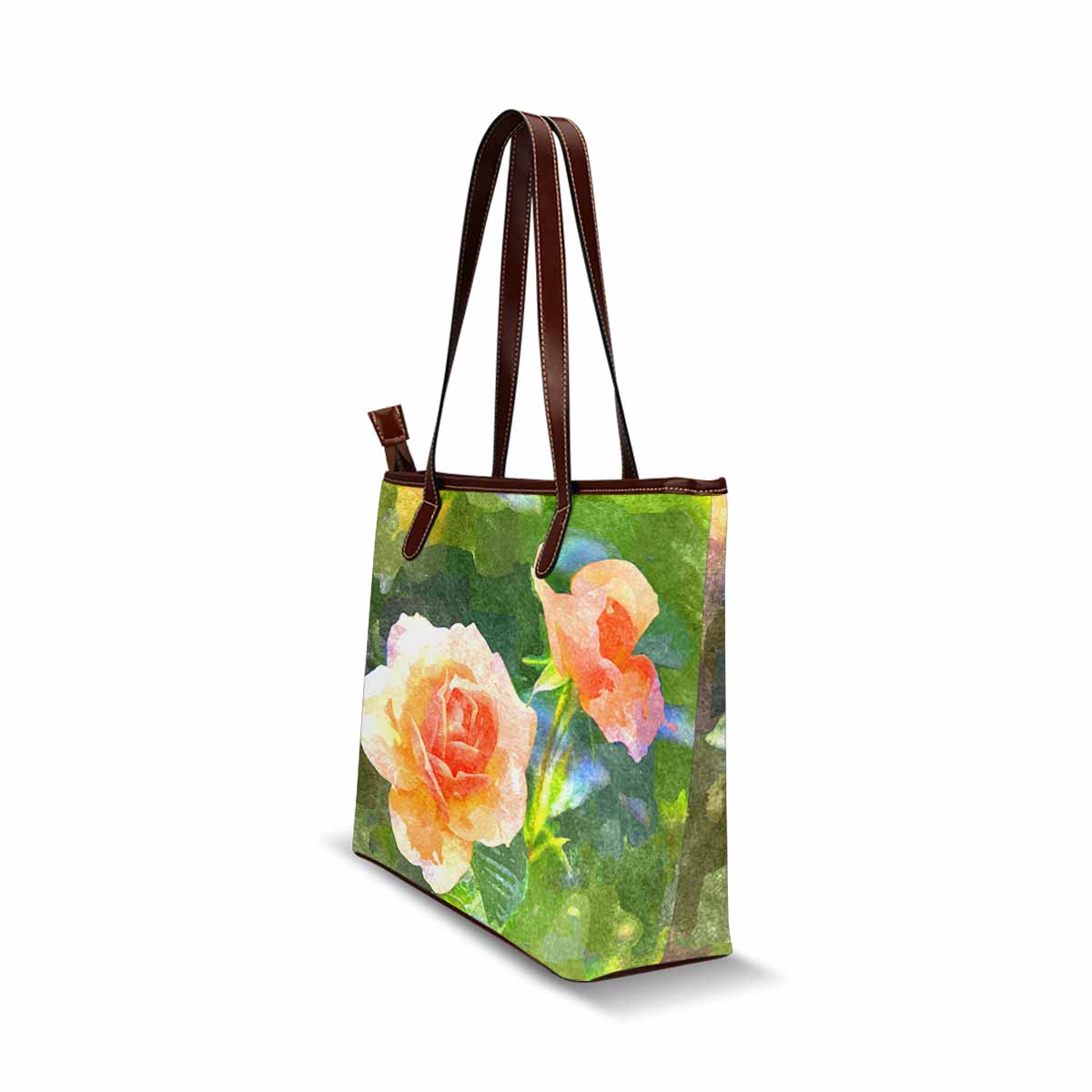 Classic Fabric handbag, watercolor floral, design 223